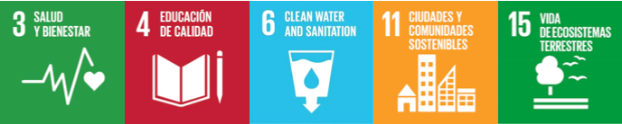 ODS Potosí: Salud y Bienestar, Educación de Calidad, Agua Limpia y Saneamiento, Ciudades y Comunidades Sostenibles, Vida de Ecosistemas Terrestres